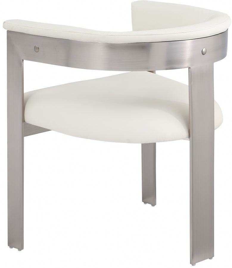 Romeo Vegan Leather Upholstered Dining Chair in Cream, Set of 2 - 726Cream-C