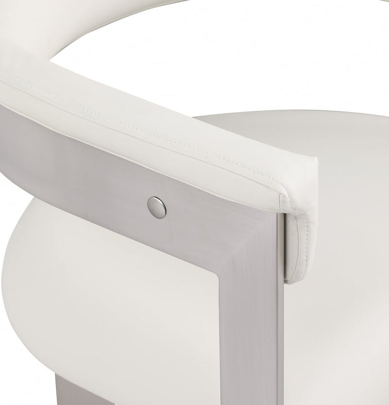 Romeo Vegan Leather Upholstered Dining Chair in Cream, Set of 2 - 726Cream-C