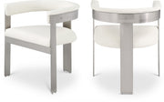 Romeo Vegan Leather Upholstered Dining Chair in Cream, Set of 2 - 726Cream-C