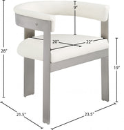 Romeo Vegan Leather Upholstered Dining Chair in Cream, Set of 2 - 726Cream-C