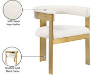 Romeo Vegan Leather Upholstered Dining Chair in Cream, Set of 2 - 831Cream-C