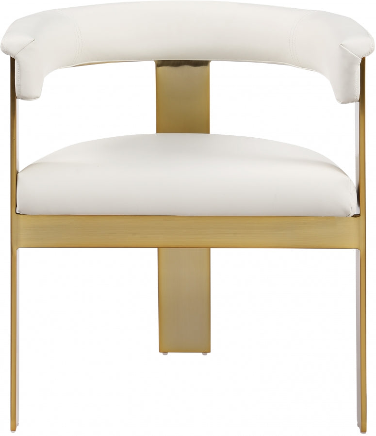 Romeo Vegan Leather Upholstered Dining Chair in Cream, Set of 2 - 831Cream-C
