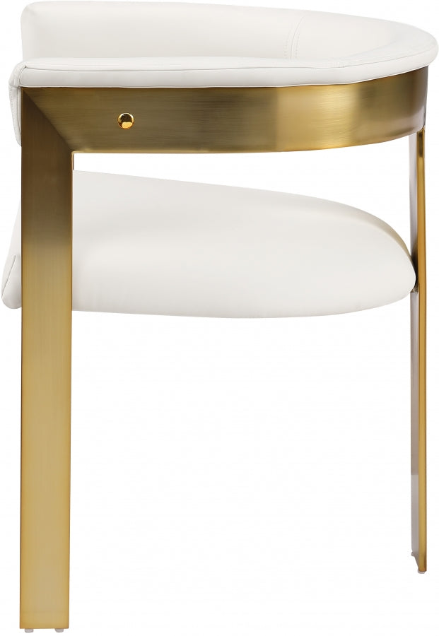 Romeo Vegan Leather Upholstered Dining Chair in Cream, Set of 2 - 831Cream-C