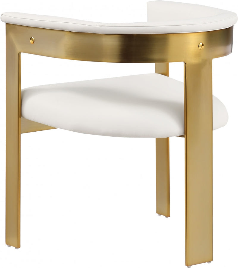 Romeo Vegan Leather Upholstered Dining Chair in Cream, Set of 2 - 831Cream-C