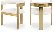 Romeo Vegan Leather Upholstered Dining Chair in Cream, Set of 2 - 831Cream-C