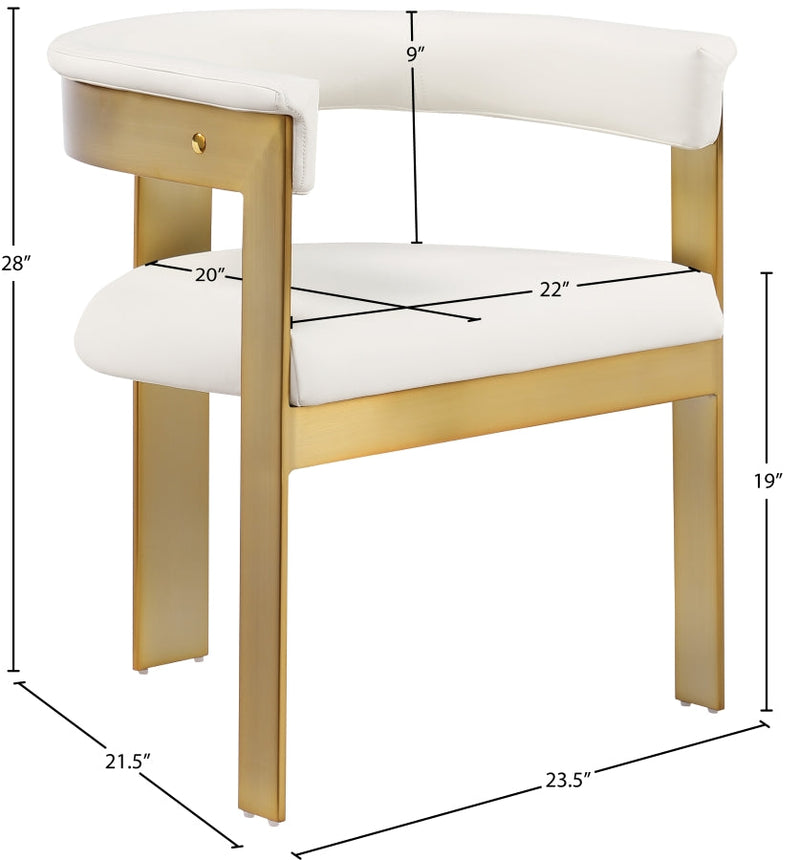 Romeo Vegan Leather Upholstered Dining Chair in Cream, Set of 2 - 831Cream-C