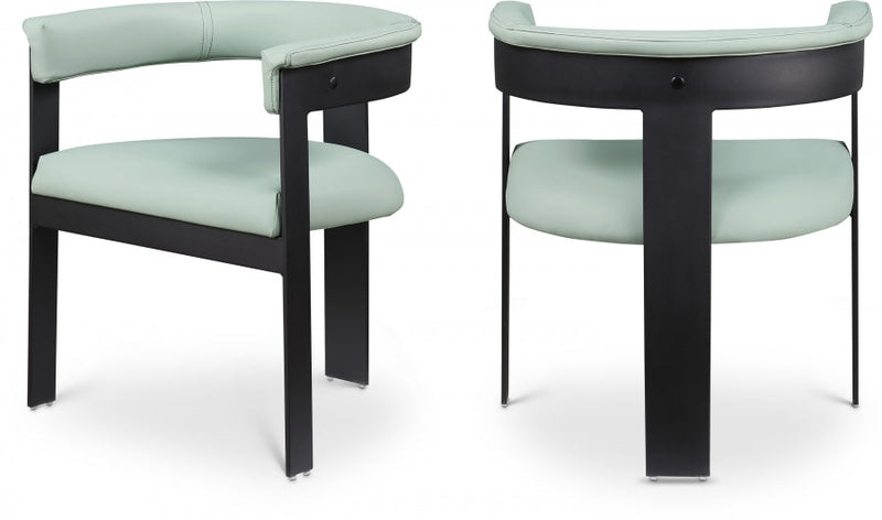 Romeo Vegan Leather Upholstered Dining Chair in Mint, Set of 2 - 470Mint-C