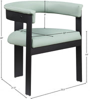 Romeo Vegan Leather Upholstered Dining Chair in Mint, Set of 2 - 470Mint-C