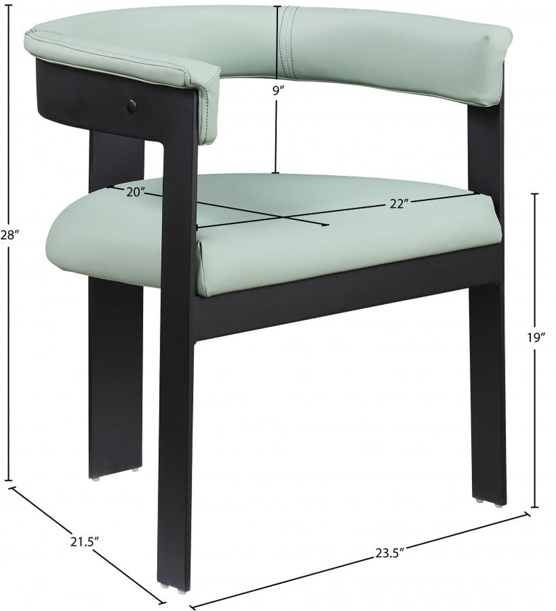 Romeo Vegan Leather Upholstered Dining Chair in Mint, Set of 2 - 470Mint-C