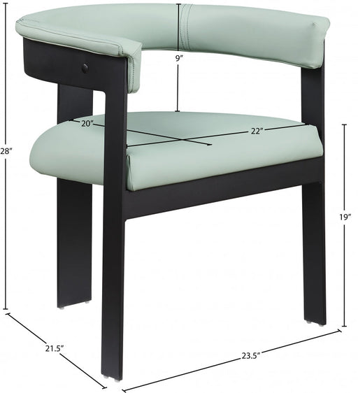 Romeo Vegan Leather Upholstered Dining Chair in Mint, Set of 2 - 470Mint-C