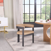 Romeo Vegan Leather Upholstered Dining Chair in Natural, Set of 2 - 470Tan-C
