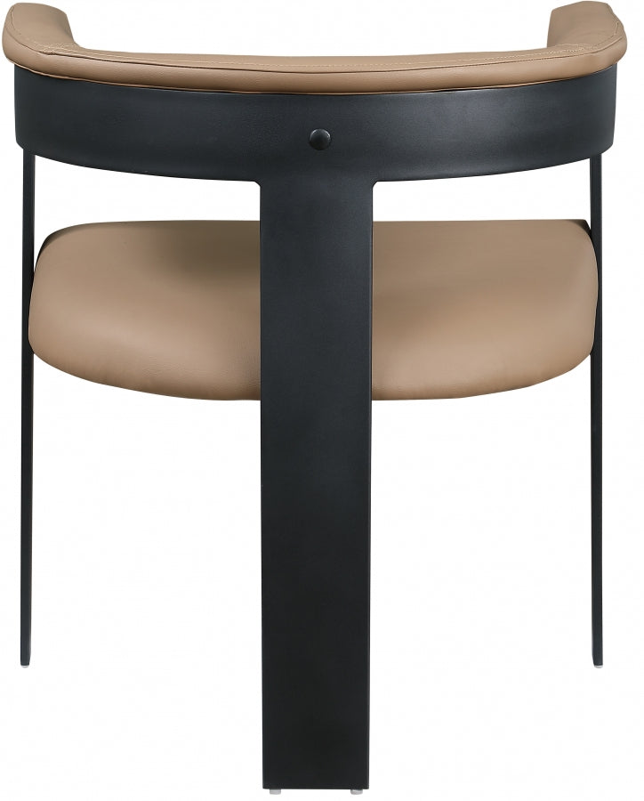 Romeo Vegan Leather Upholstered Dining Chair in Natural, Set of 2 - 470Tan-C