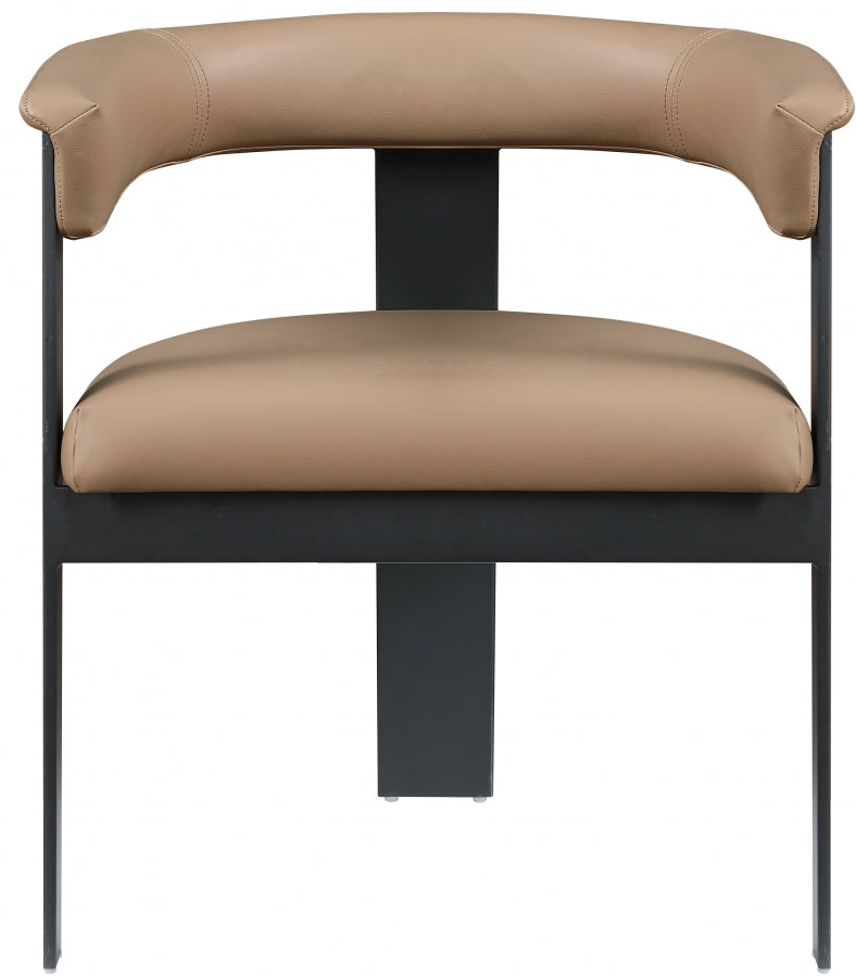 Romeo Vegan Leather Upholstered Dining Chair in Natural, Set of 2 - 470Tan-C
