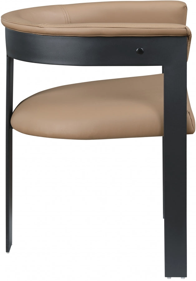 Romeo Vegan Leather Upholstered Dining Chair in Natural, Set of 2 - 470Tan-C