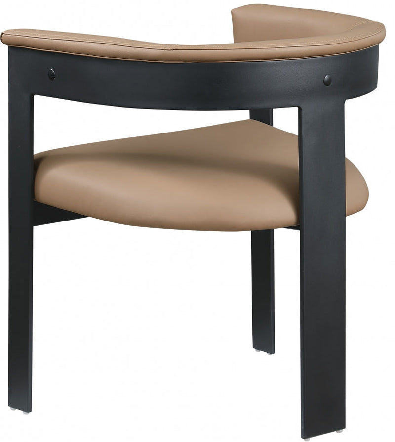 Romeo Vegan Leather Upholstered Dining Chair in Natural, Set of 2 - 470Tan-C
