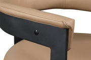 Romeo Vegan Leather Upholstered Dining Chair in Natural, Set of 2 - 470Tan-C