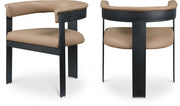 Romeo Vegan Leather Upholstered Dining Chair in Natural, Set of 2 - 470Tan-C