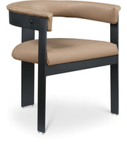 Romeo Vegan Leather Upholstered Dining Chair in Natural, Set of 2 - 470Tan-C