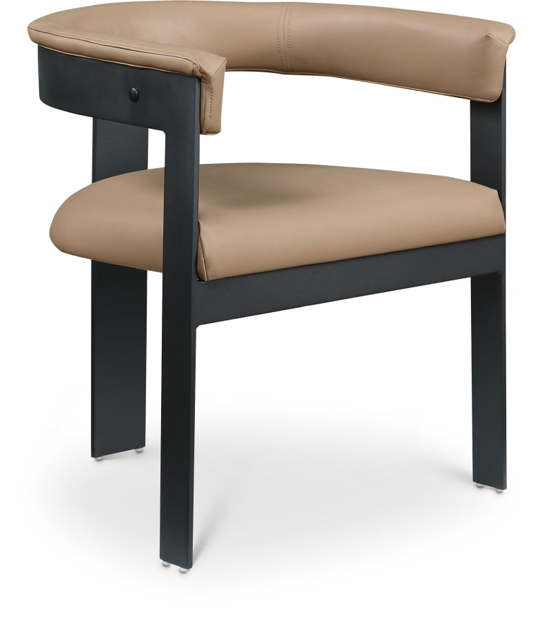 Romeo Vegan Leather Upholstered Dining Chair in Natural, Set of 2 - 470Tan-C