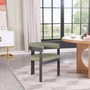 Romeo Vegan Leather Upholstered Dining Chair in Olive, Set of 2 - 470Olive-C