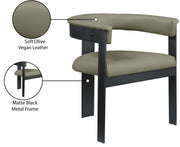 Romeo Vegan Leather Upholstered Dining Chair in Olive, Set of 2 - 470Olive-C