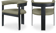 Romeo Vegan Leather Upholstered Dining Chair in Olive, Set of 2 - 470Olive-C