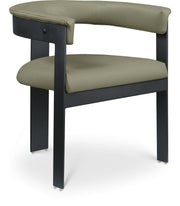 Romeo Vegan Leather Upholstered Dining Chair in Olive, Set of 2 - 470Olive-C