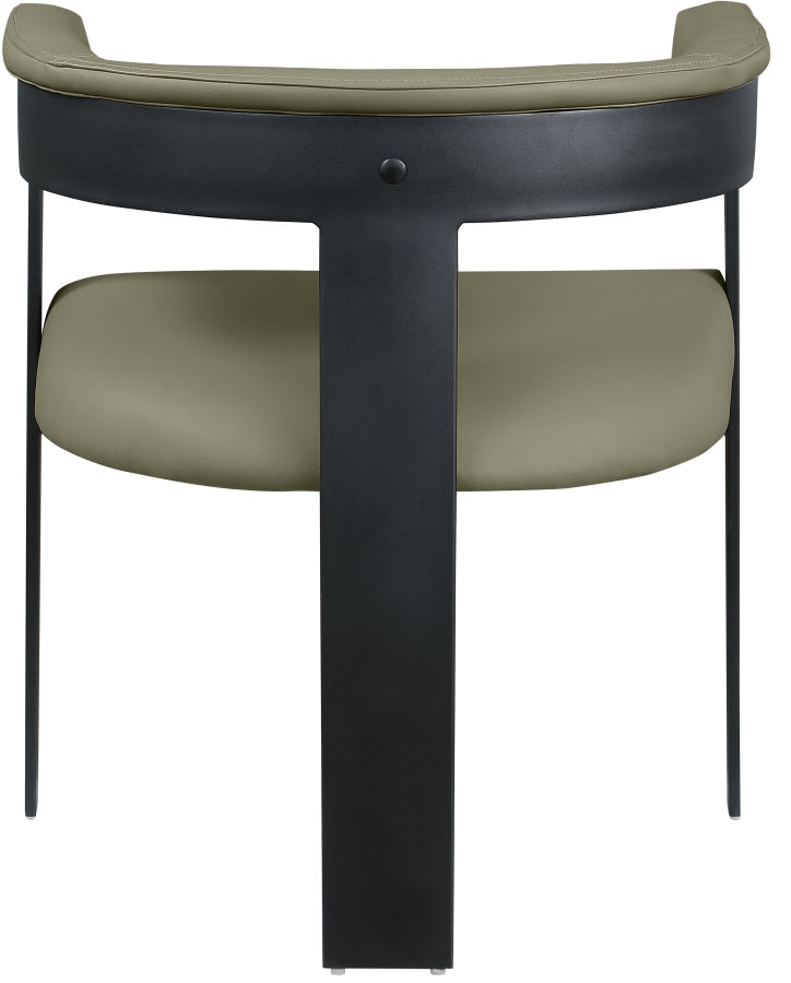 Romeo Vegan Leather Upholstered Dining Chair in Olive, Set of 2 - 470Olive-C
