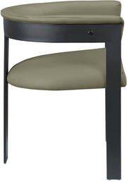 Romeo Vegan Leather Upholstered Dining Chair in Olive, Set of 2 - 470Olive-C