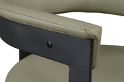Romeo Vegan Leather Upholstered Dining Chair in Olive, Set of 2 - 470Olive-C