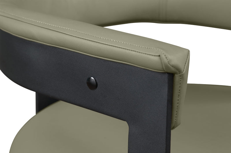 Romeo Vegan Leather Upholstered Dining Chair in Olive, Set of 2 - 470Olive-C