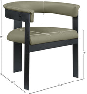 Romeo Vegan Leather Upholstered Dining Chair in Olive, Set of 2 - 470Olive-C