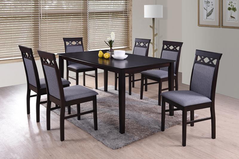 Ronata - Dark Brown Rectangular Shape Dining Table - D284-Table