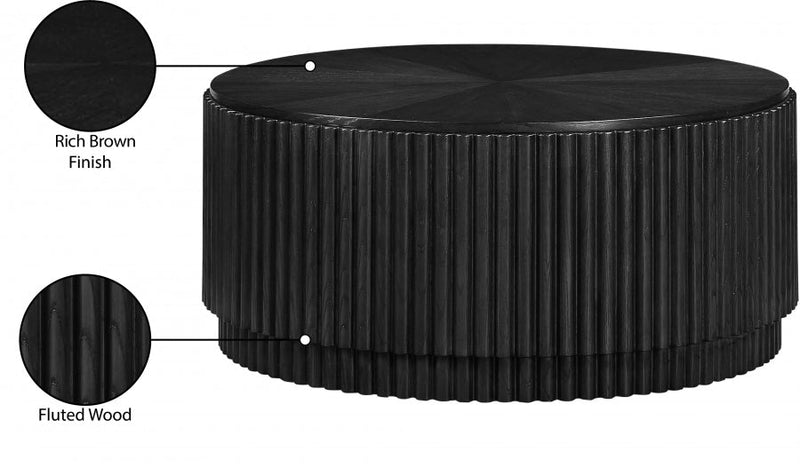 Ronin Solid Wood And Oak Veneer Coffee Table in Black - 99055Black-CT