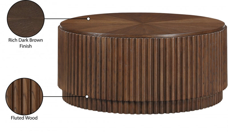 Ronin Solid Wood And Oak Veneer Coffee Table in Brown - 99055Brown-CT