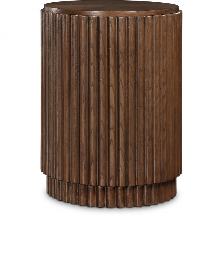 Ronin Solid Wood And Oak Veneer End Table in Brown - 99055Brown-ET