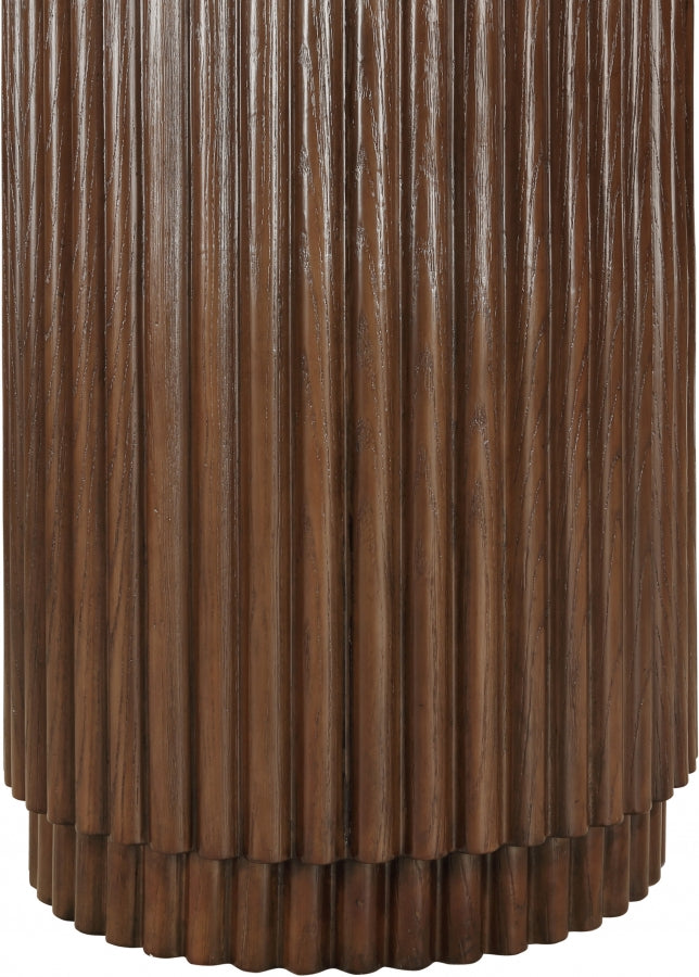 Ronin Solid Wood And Oak Veneer End Table in Brown - 99055Brown-ET