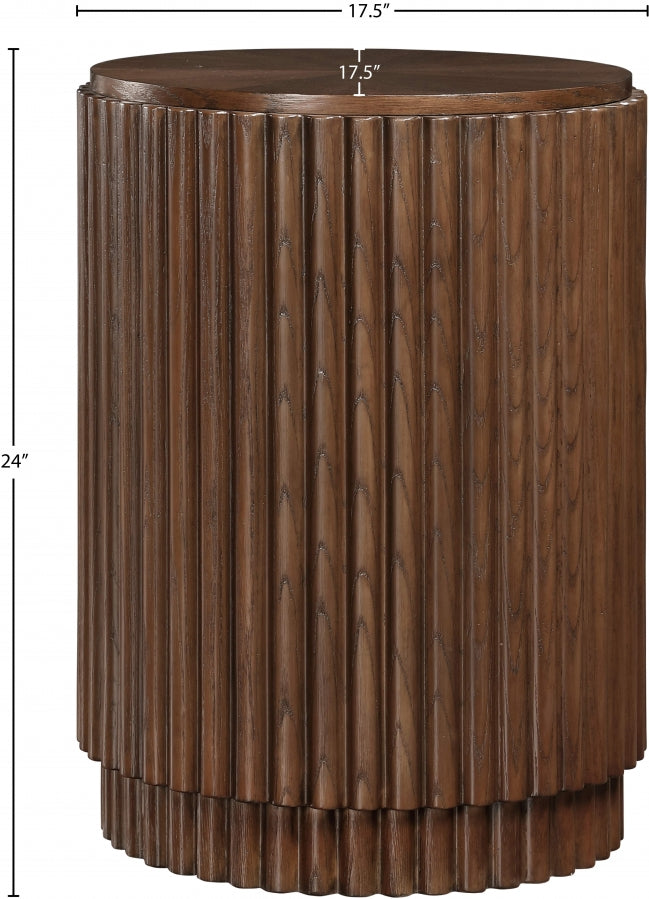 Ronin Solid Wood And Oak Veneer End Table in Brown - 99055Brown-ET