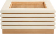 Rory Vegan Leather And Oak Veneer Coffee Table in Cream - 210Cream-CT