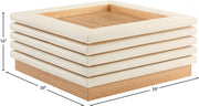 Rory Vegan Leather And Oak Veneer Coffee Table in Cream - 210Cream-CT