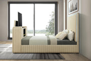 Rosalie King Bed W/ TV Stand & Fireplace (Beige) - B843-King