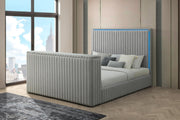 Rosalie King Bed W/ TV Stand & Fireplace (Grey) - B842-King
