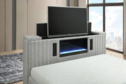 Rosalie King Bed W/ TV Stand & Fireplace (Grey) - B842-King