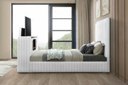 Rosalie King Bed W/ TV Stand & Fireplace (White) - B841-King