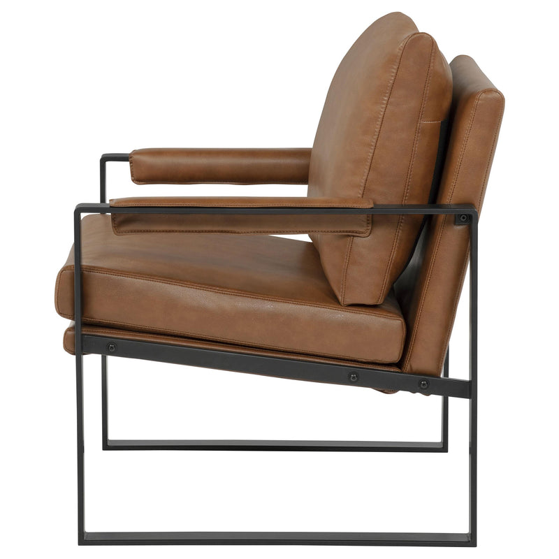 Rosalind Upholstered Track Arm Accent Chair Brown - 903019