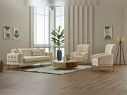 Rose 3-pieces (Sofa & Loveseat & Chair) Livingroom in Beige - Green - 200-SIM-ROS-CALVE02-CALVE14-321