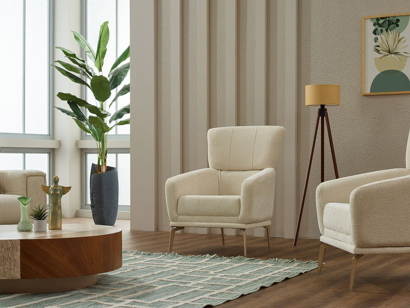 Rose 3-pieces (Sofa & Loveseat & Chair) Livingroom in Beige - Green - 200-SIM-ROS-CALVE02-CALVE14-321