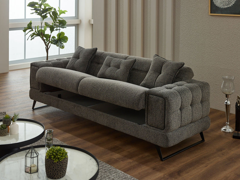 Rose 3-pieces (Sofa & Loveseat & Chair) Livingroom in Beige - Green - 200-SIM-ROS-CALVE02-CALVE14-321