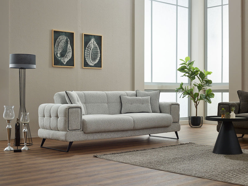 Rose 3-pieces (Sofa & Loveseat & Chair) Livingroom in Beige - Green - 200-SIM-ROS-CALVE02-CALVE14-321