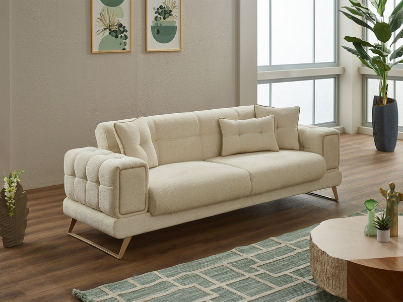 Rose 3-pieces (Sofa & Loveseat & Chair) Livingroom in Light Grey - Dark Grey - 200-SIM-ROS-CALVE16-CALVE18-321